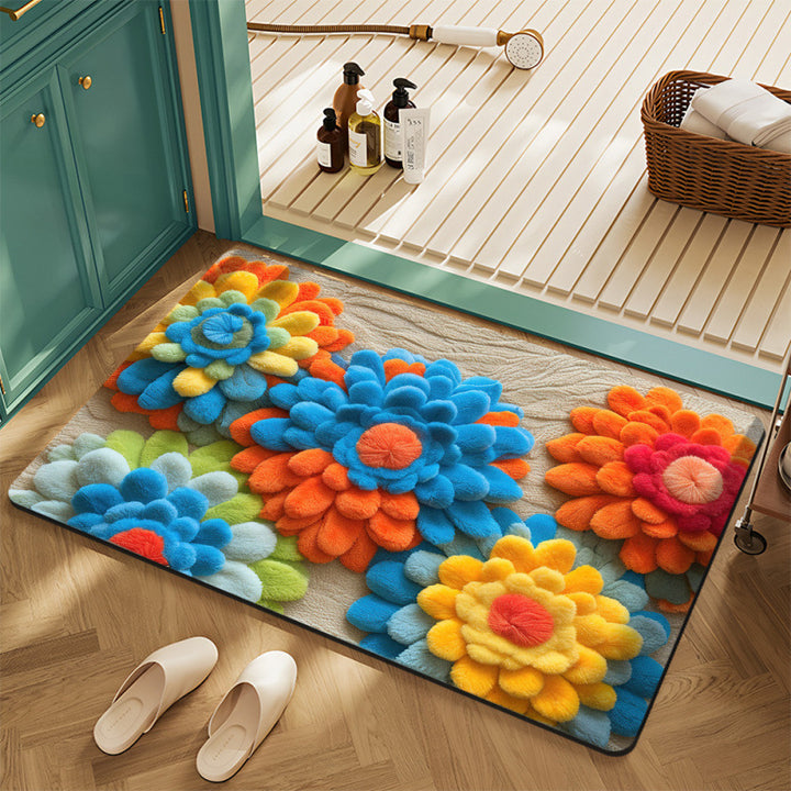 Floral Motif Bath Mat Kalsten