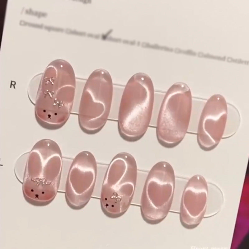 Artificial nail art with playful bunny design Kalsten