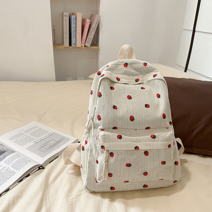 Corduroy Polka Dot Backpack