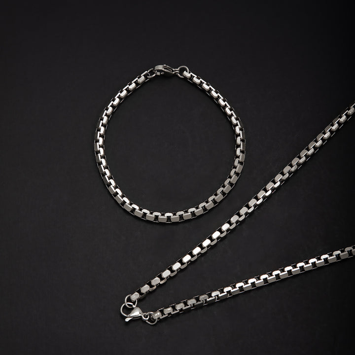 Stainless Steel Chain Necklace and Bracelet Set Kalsten
