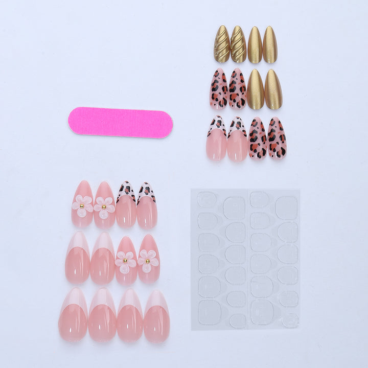 Creative Nail Art Set with Floral and Animal Accents Kalsten