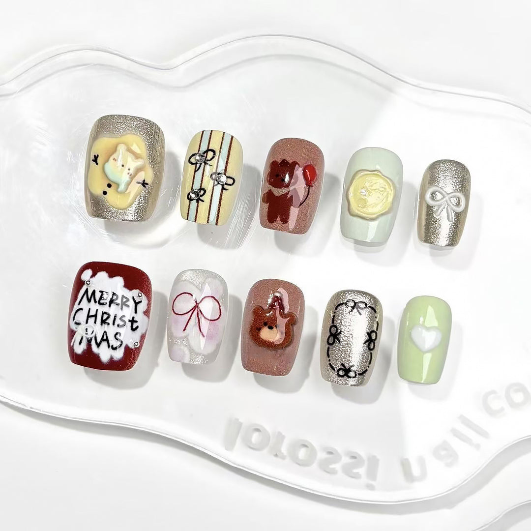 Festive Themed Press-On Nail Art Set Kalsten