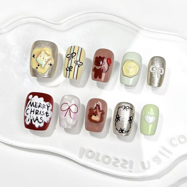 Festive Themed Press-On Nail Art Set Kalsten