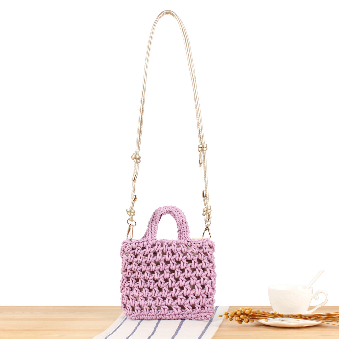 Handbag Made of Handmade Macrame with Adjustable Shoulder Strap Kalsten