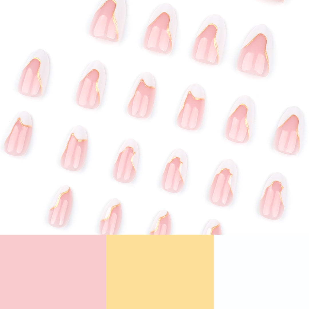 Elegant artificial nails with gold accents Kalsten