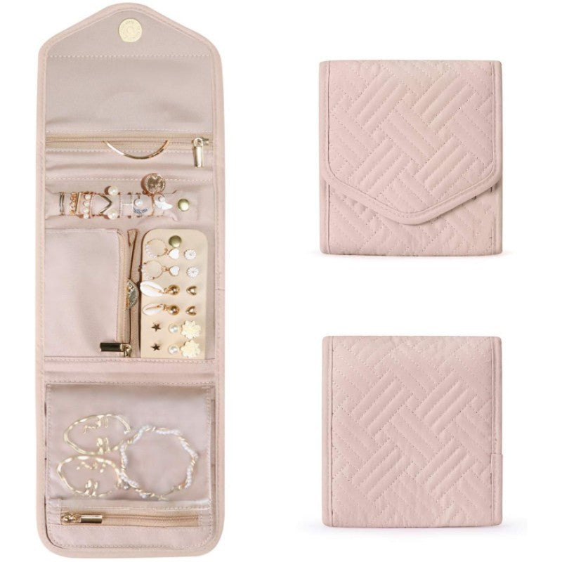 Cosmetic Organizer Bag with Foldable Design and Multiple Compartments Kalsten