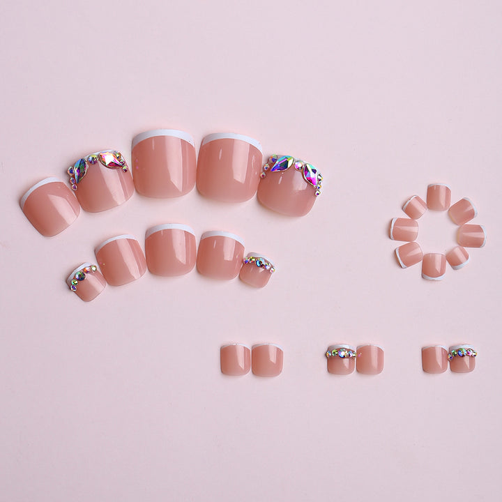 Acrylic nails with luxurious rhinestone embellishments Kalsten