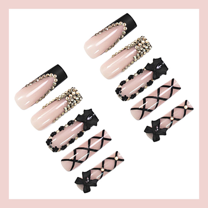 Luxury artificial nails with sparkling accents and creative design Kalsten