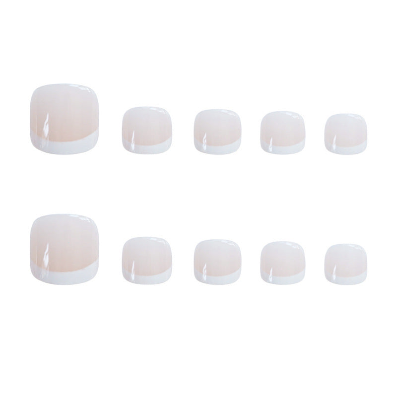 Premium French Tip Press-On Toenails Kalsten