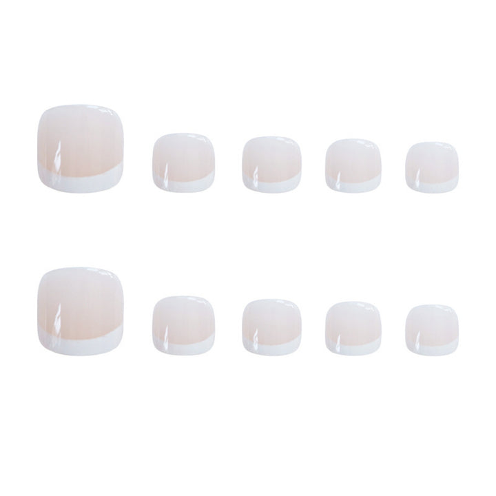 Premium French Tip Press-On Toenails Kalsten