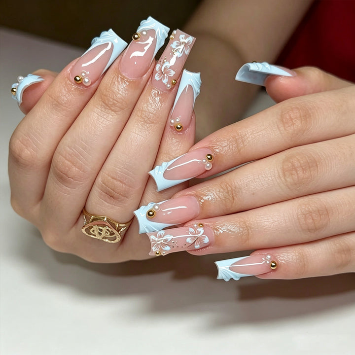 Decorative 3D Floral Press-On Nails Kalsten