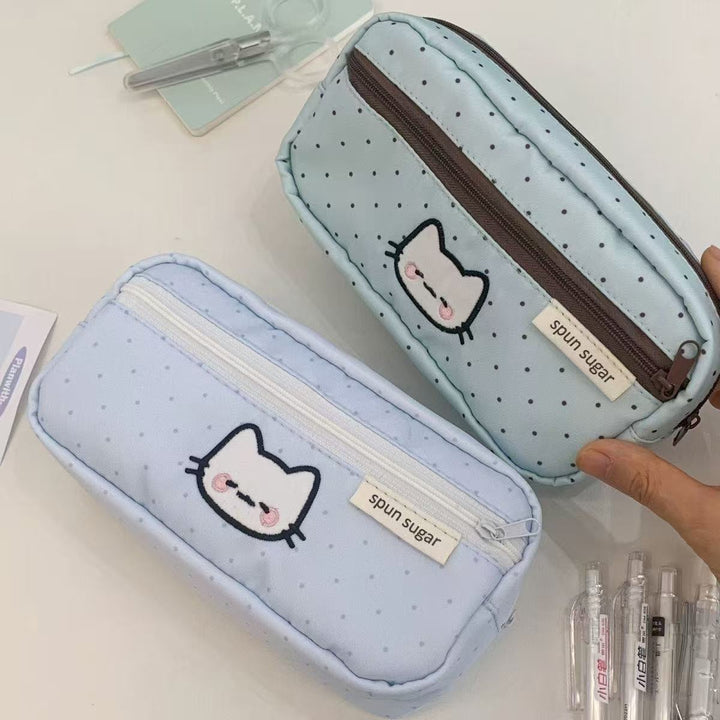 Cute Character-Themed Quilted Pencil Case