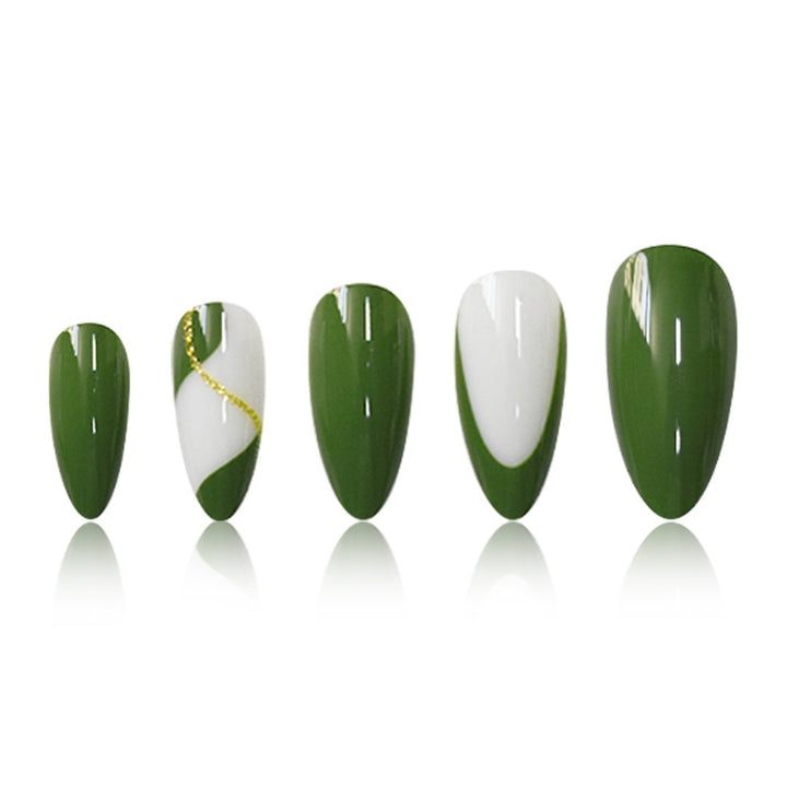 Elegant Stiletto Press-On Nail Extensions with Artistic Design Kalsten