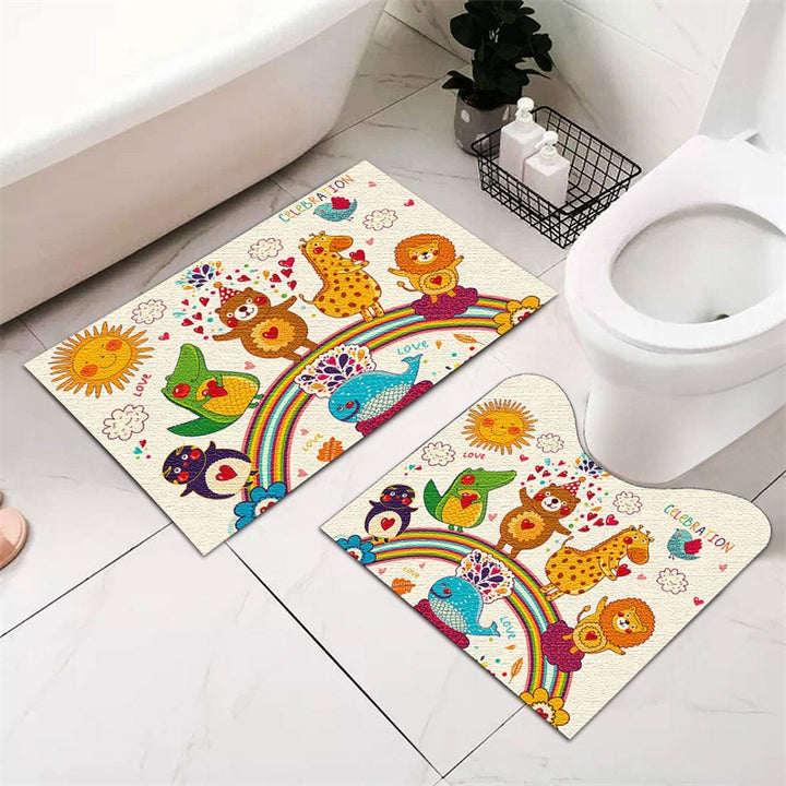 Festive Holiday-Themed Bathroom Mat Set