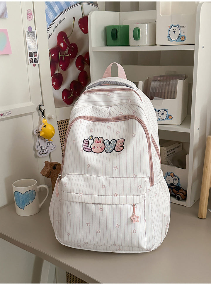 Whimsical Embroidered School Backpack Kalsten