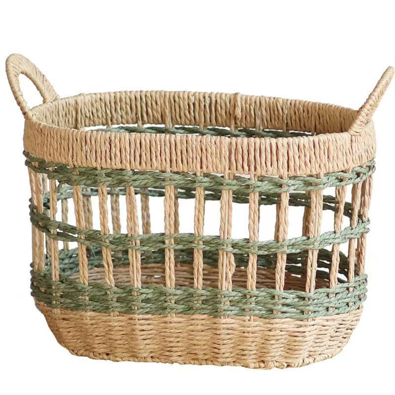 Decorative basket made of woven natural material Kalsten