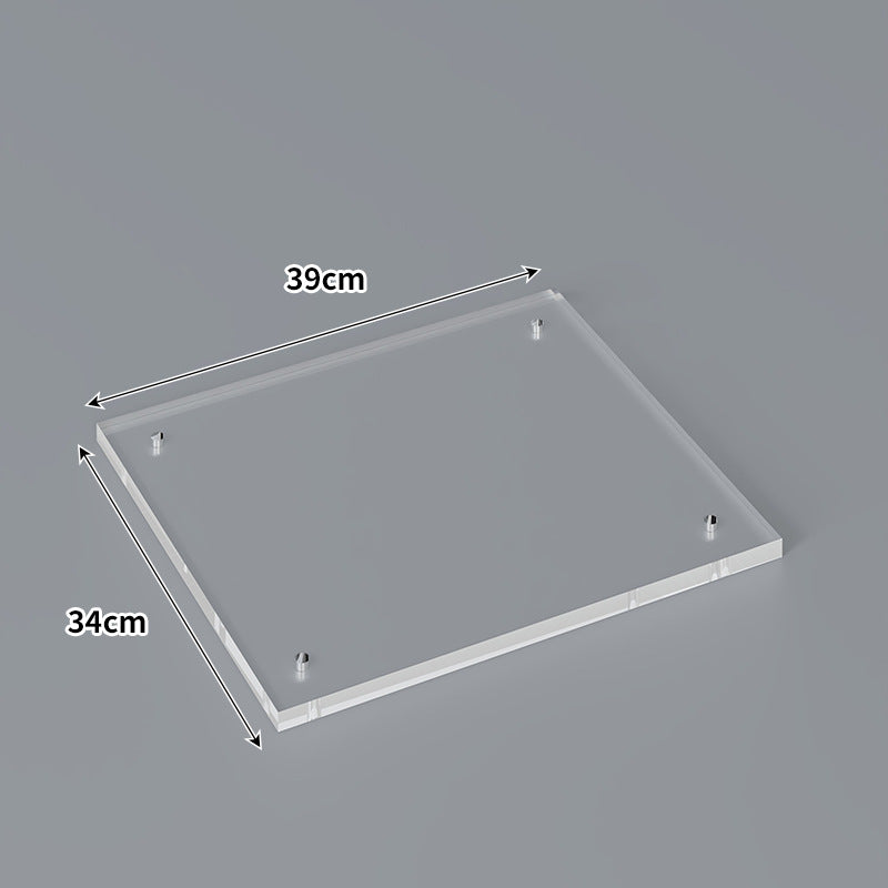 Large Wall-Mounted Clear Acrylic Floating Display Shelf Panel with Pre-Drilled Standoffs