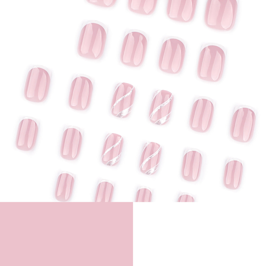 Elegant Nail Art with Glittering French Tip Kalsten