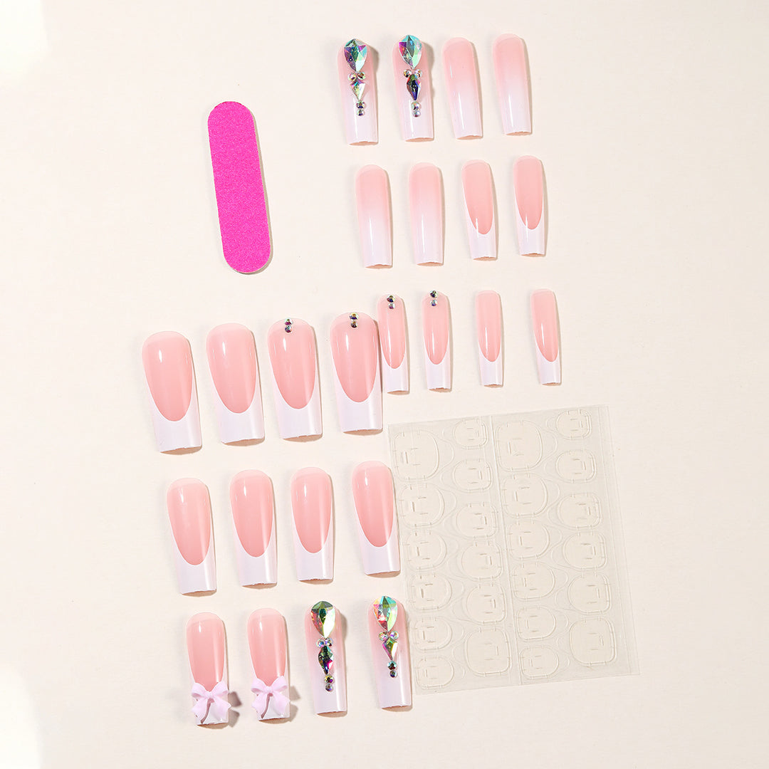 Elegant 3D Gem and Floral Acrylic Nail Art Extensions Kalsten