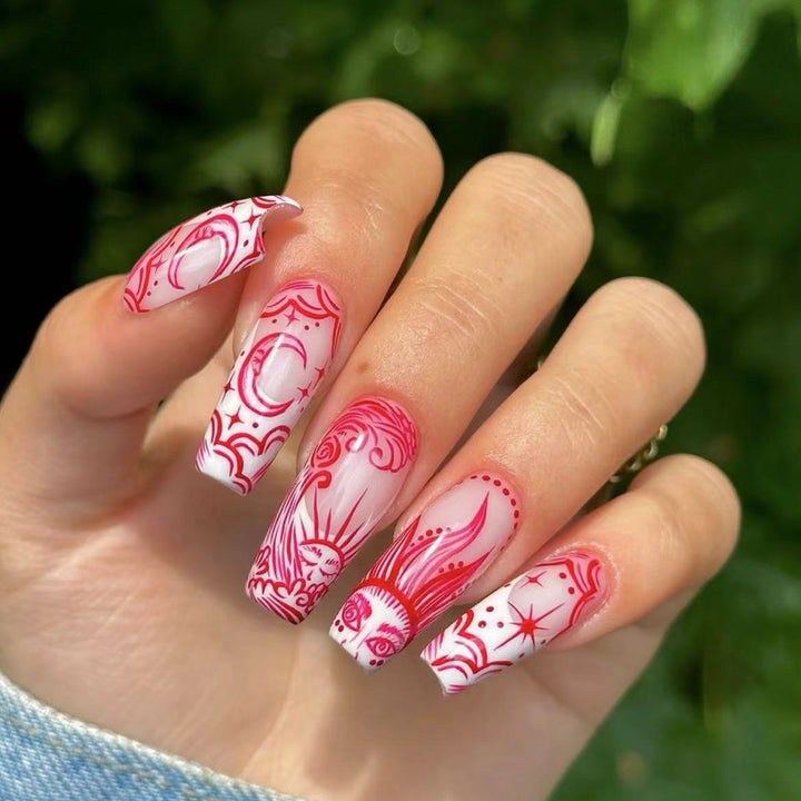 Artistic Long Press-On Nail Enhancements Kalsten