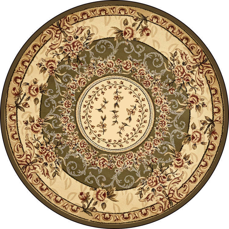 Round Vintage Floral Area Rug