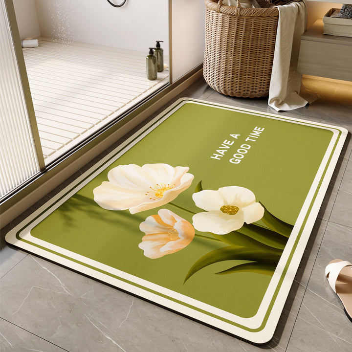 Decorative Floral Bath Mat Kalsten