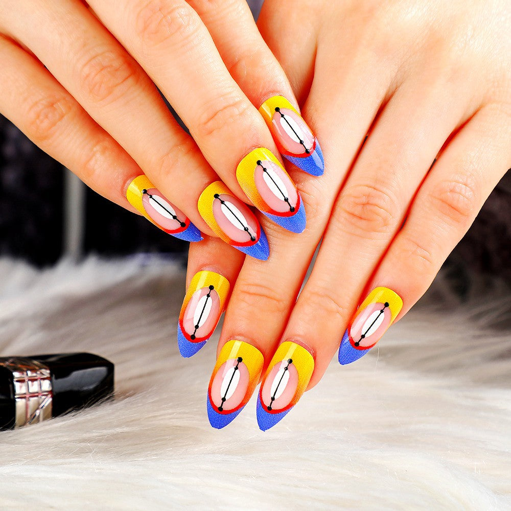 Creative design artificial nails with piano keys motif Kalsten