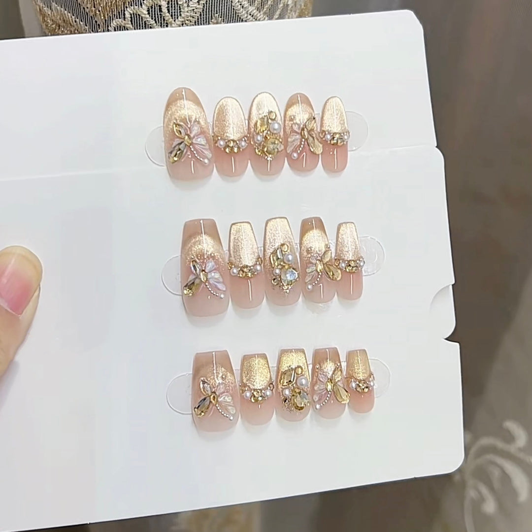 Elegant 3D Floral Press-On Nail Art Set Kalsten