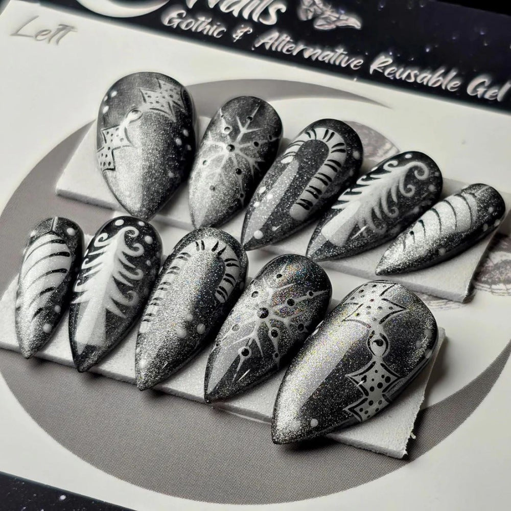 Artificial nails with festive winter design Kalsten
