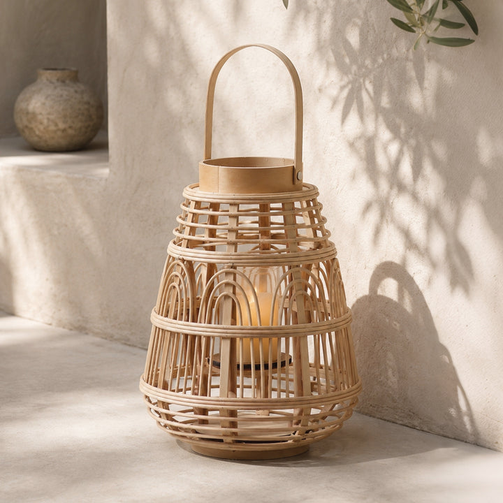 Rustic Rattan Lantern Kalsten