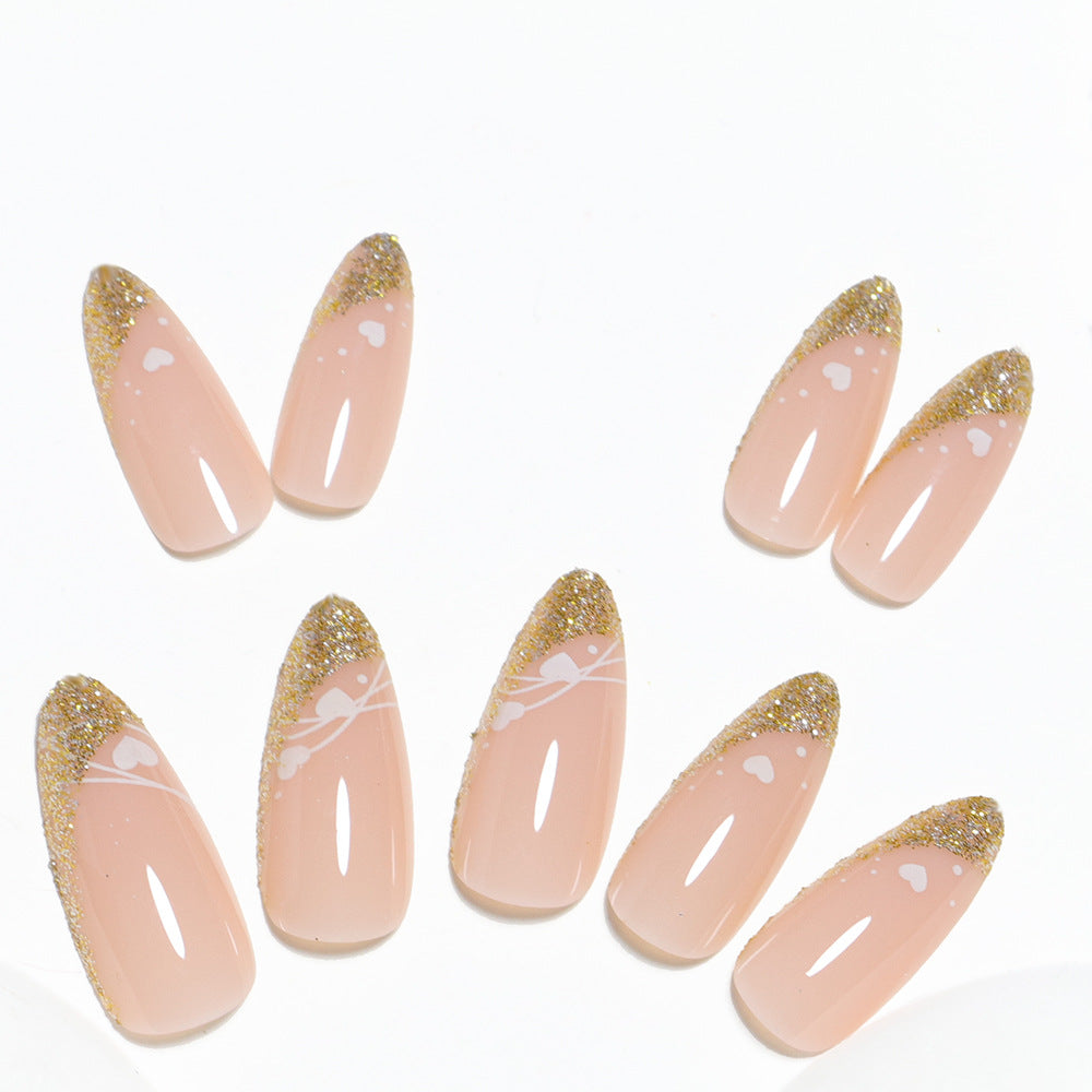 Glitter-Accent Almond-Shape Press-On Nail Set Kalsten