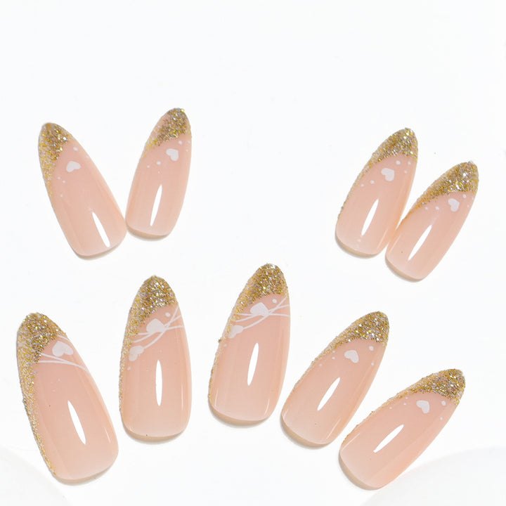Glitter-Accent Almond-Shape Press-On Nail Set Kalsten