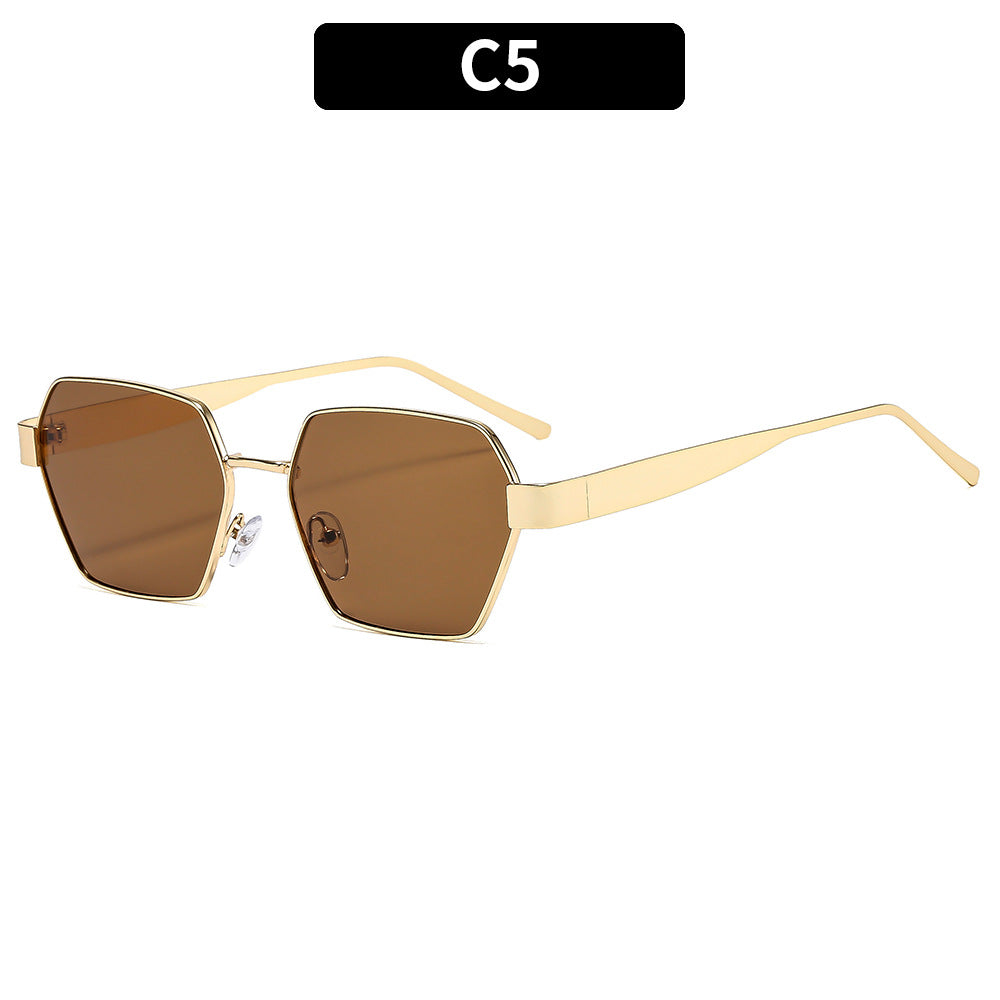 Elegant Hexagonal Frame Sunglasses