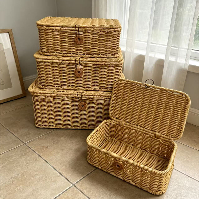 Handcrafted Natural Wicker Storage Box Kalsten