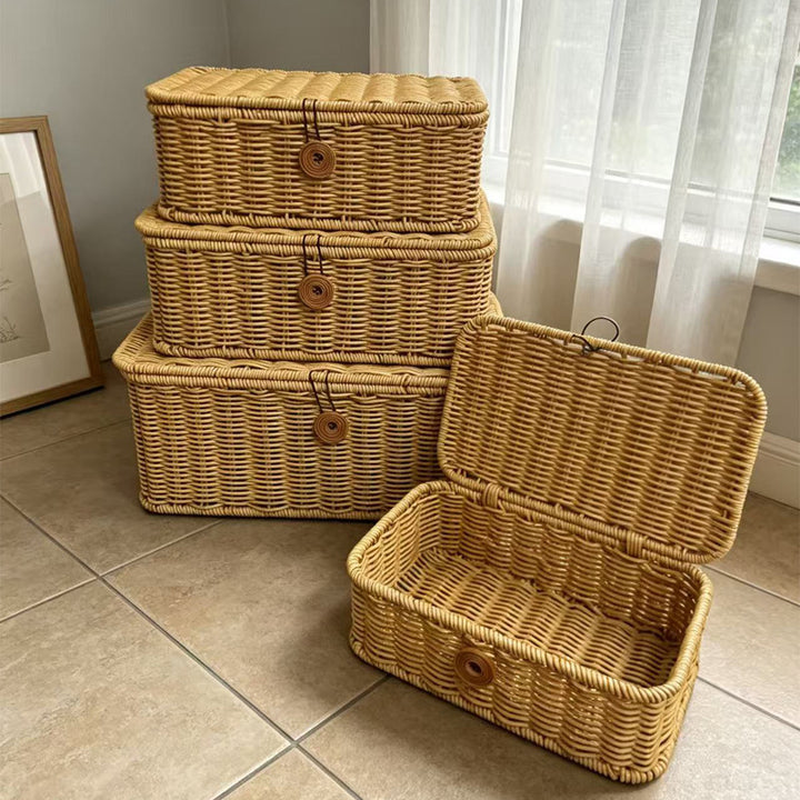 Handcrafted Natural Wicker Storage Box Kalsten