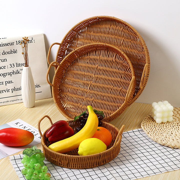 Round Woven Serving Tray Kalsten