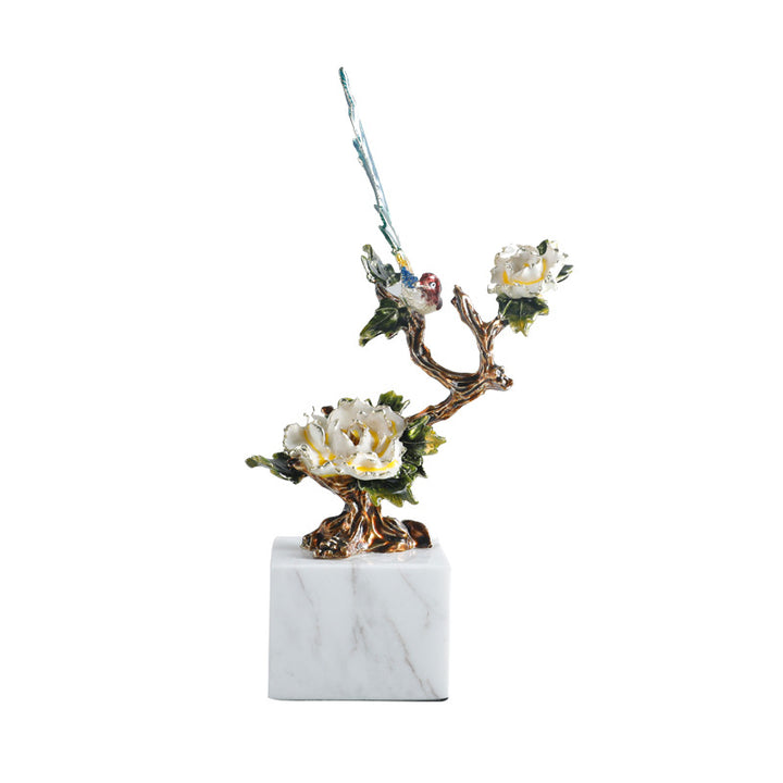Ornamental Bird and Flower Sculpture