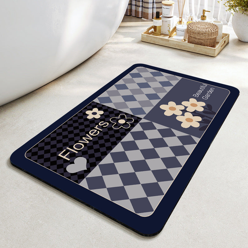 Floral Design Cotton Bath Mat Kalsten
