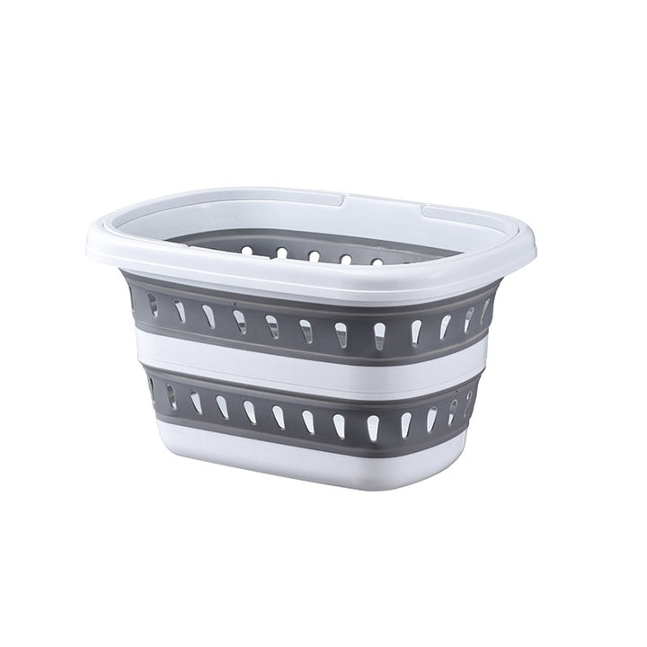 Space-saving foldable laundry basket with reinforced edge ventilation slots and non-slip bottom