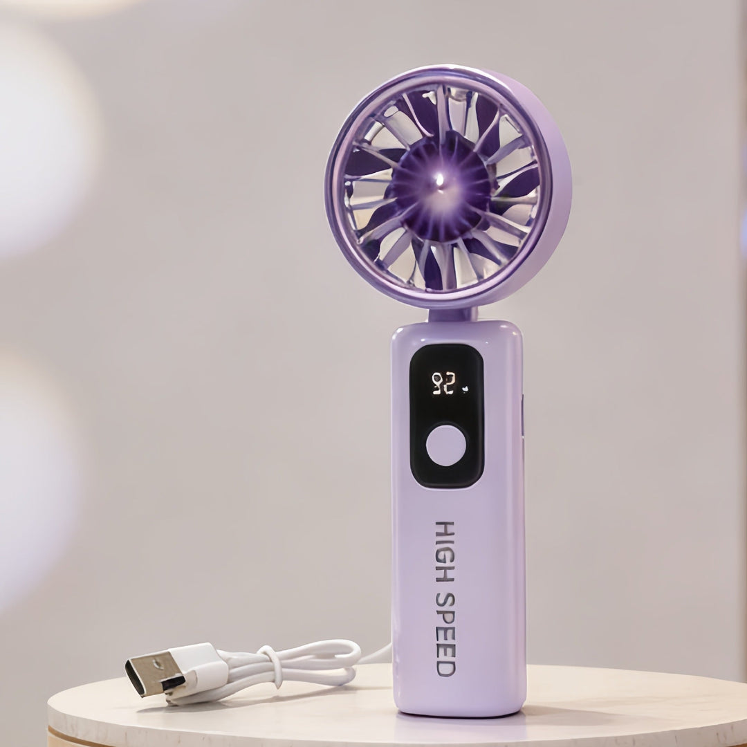 Ladies Portable Mini Fan with Digital Temperature Display Kalsten