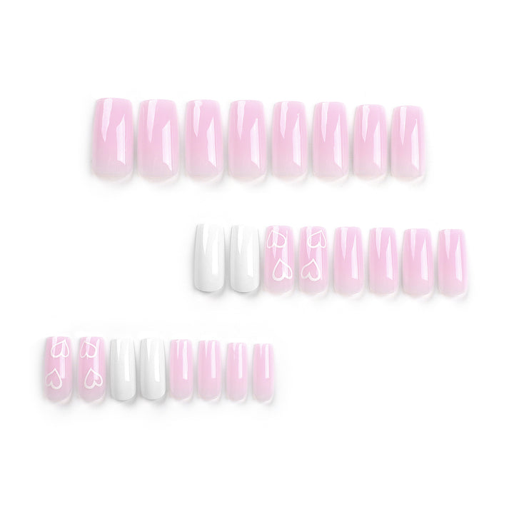 Artful Nail Extensions with Heart Patterns Kalsten