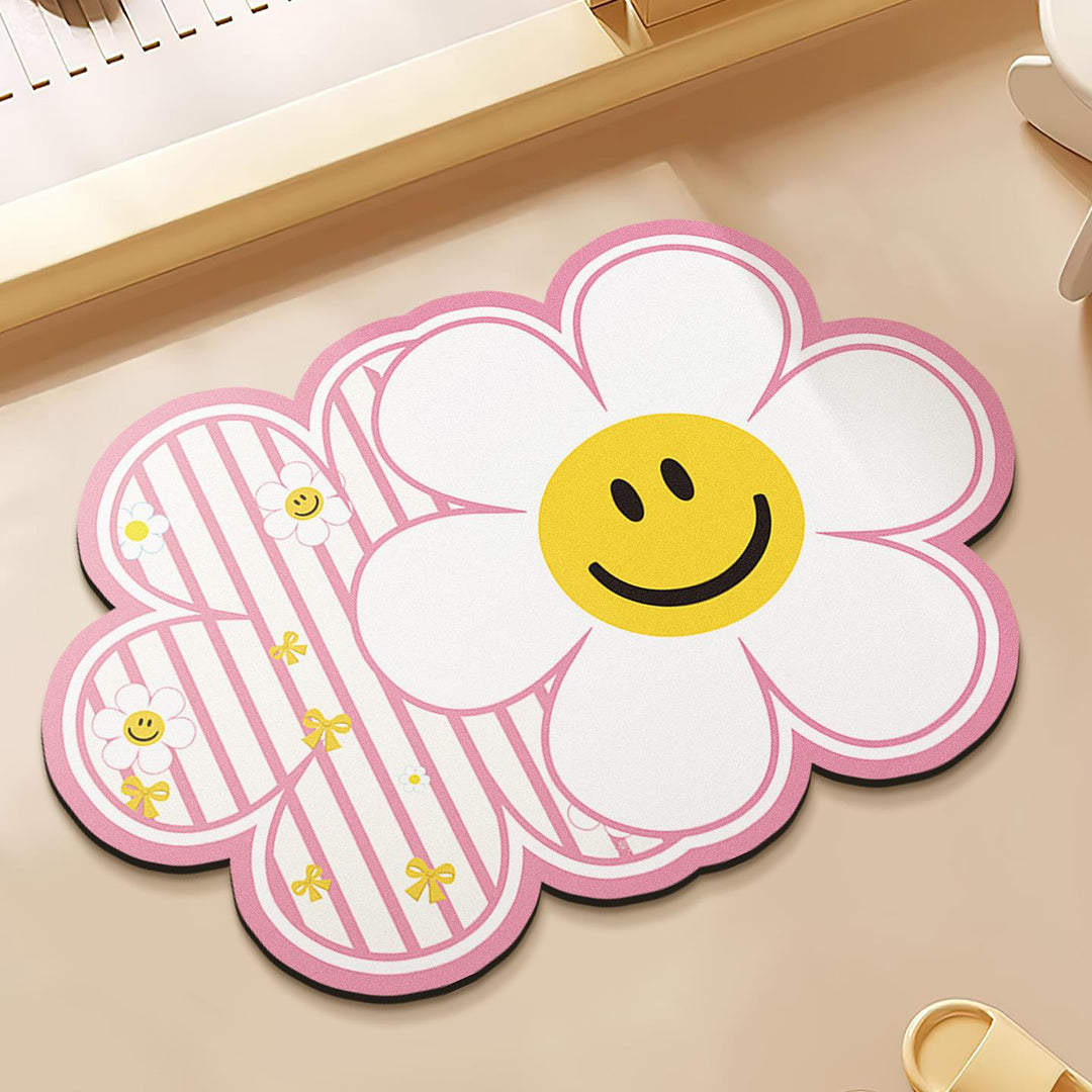 Charming Floral Themed Bath Mat