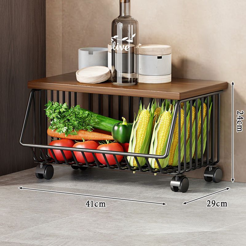 Slim Five-Tier Rolling Metal Kitchen Pantry Storage Rack with Wire Baskets