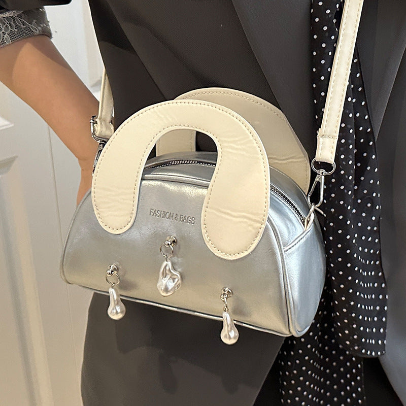 Elegant Pearl-Embellished Handbag