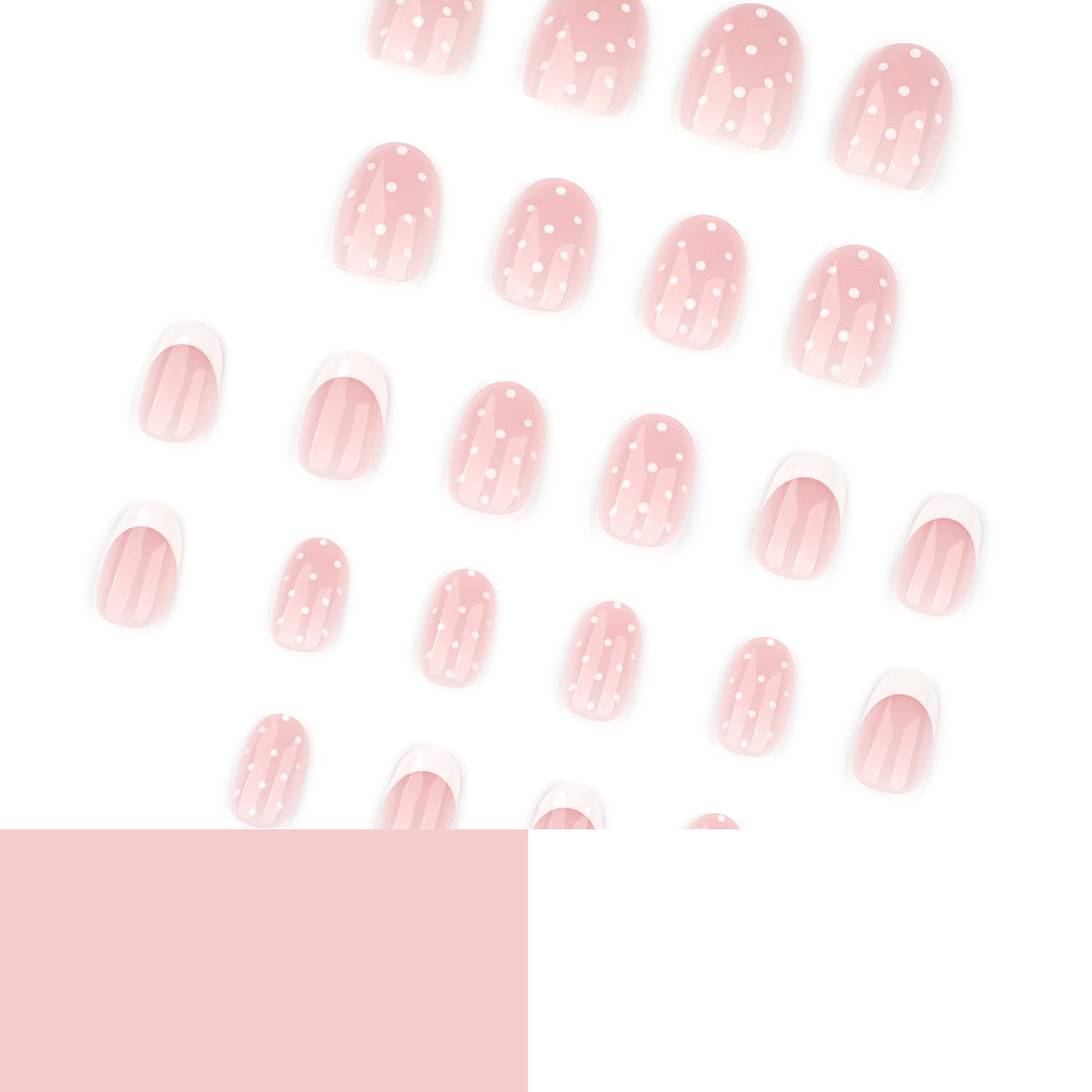Elegant artificial nails with modern dots and fresh design Kalsten