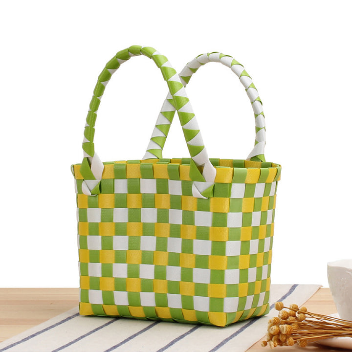 Handbag made of woven material with a stylish check pattern Kalsten