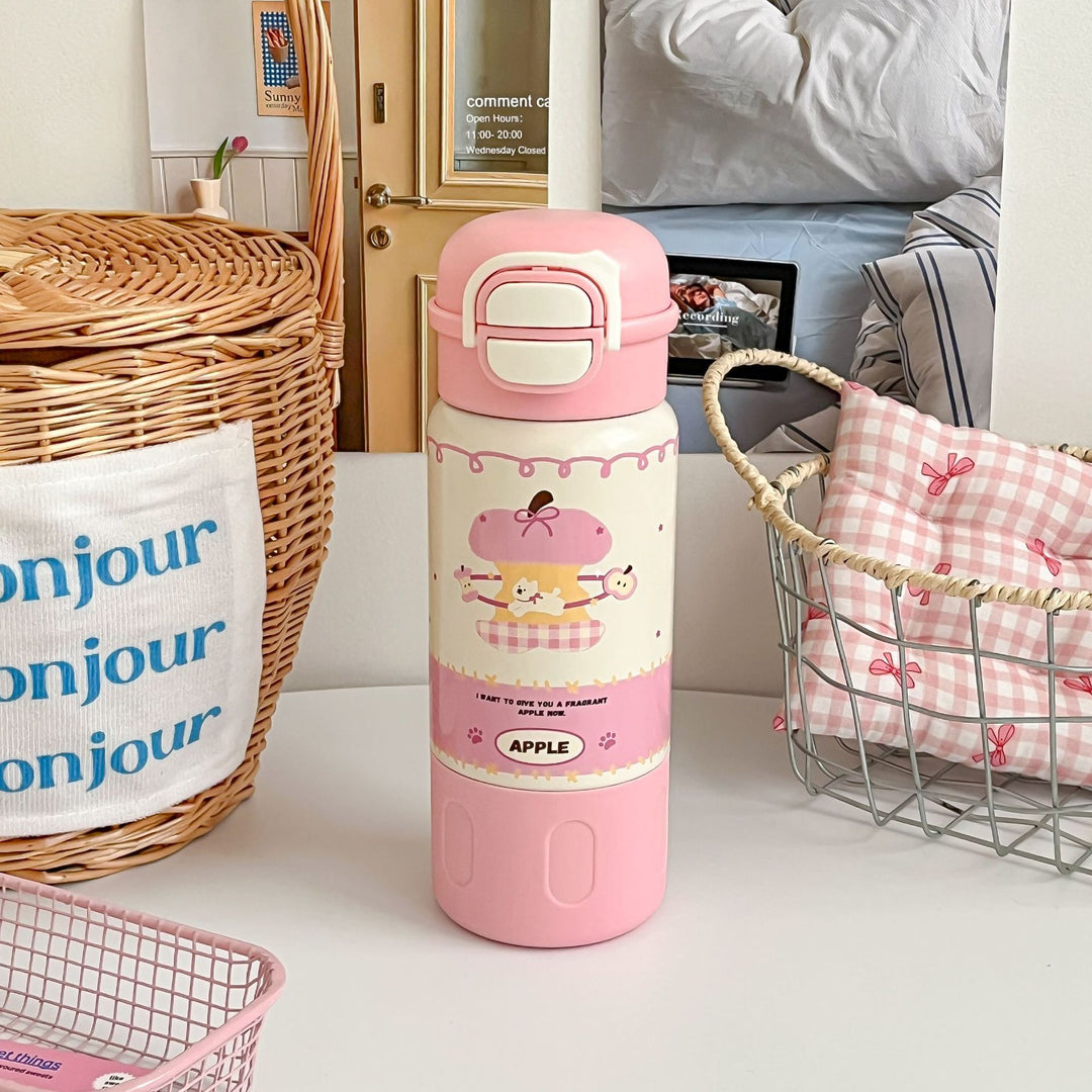 Ladies Insulated Water Bottle with Cheerful Dog Design Kalsten