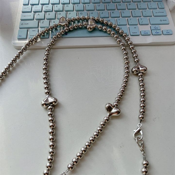 Stylish Heart-Accent Beaded Eyewear Chain Kalsten
