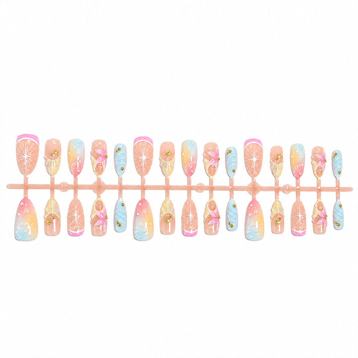 Artificial nails with creative flower and glitter detail Kalsten
