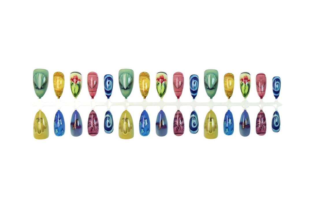 Nail art set with maritime designs and intricate embellishments Kalsten